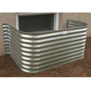 36" W, 12" P, 12" H Galvanized Steel Window Well
