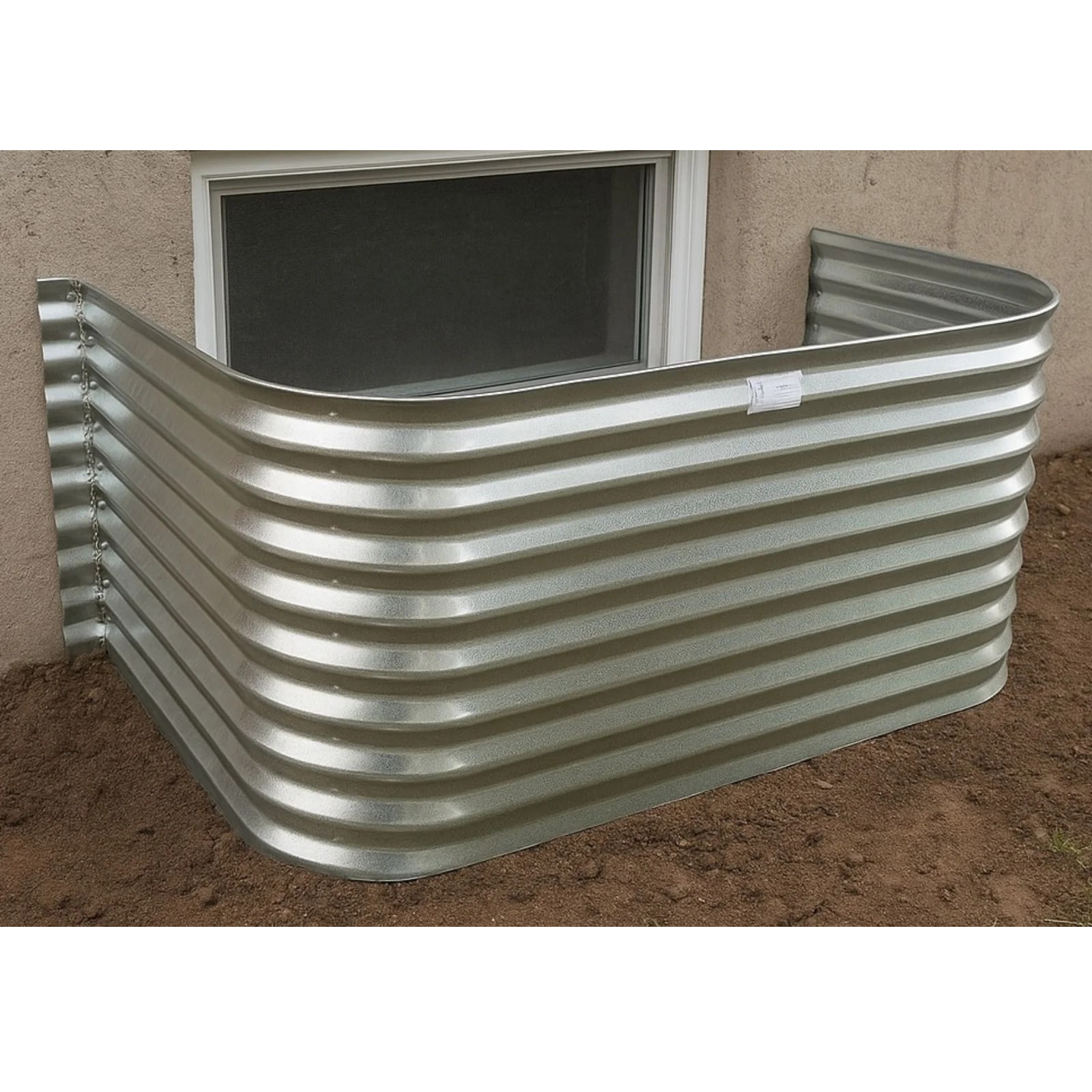 48" W, 22" P, 12" H Galvanized Steel Window Well